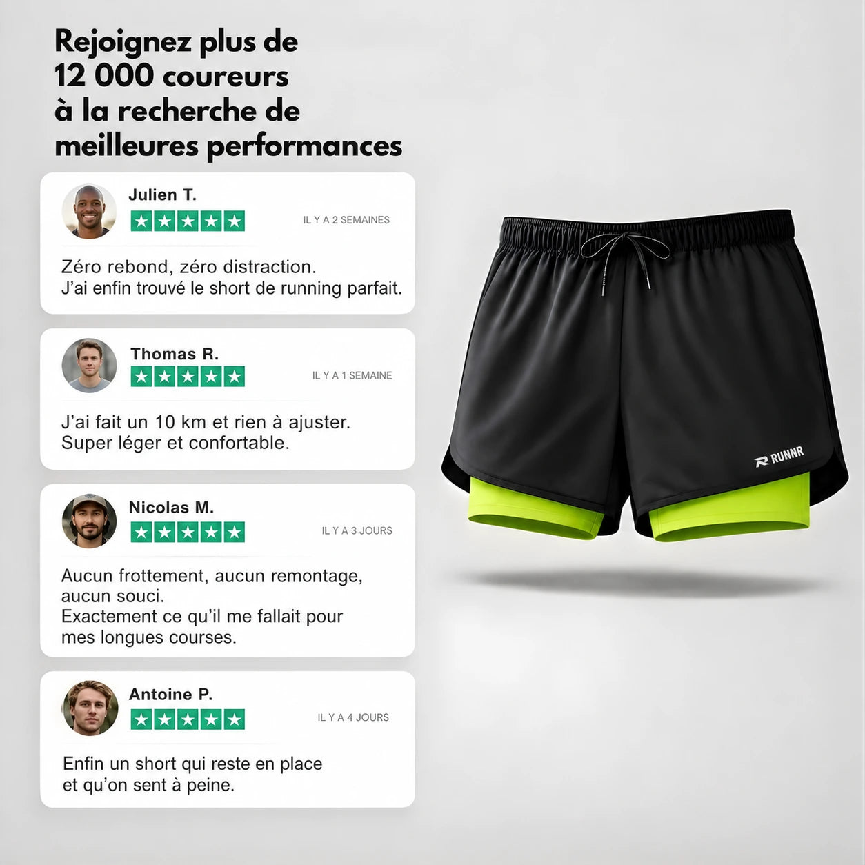RUNNR LIGHT3 - Shorts de running 2-en-1