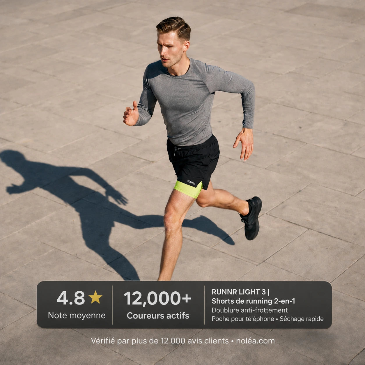 RUNNR LIGHT3 - Shorts de running 2-en-1